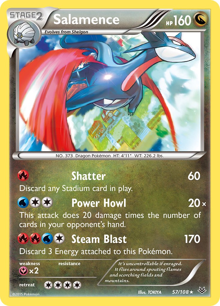 Salamence (57/108) (Theme Deck Exclusive) [XY: Roaring Skies] | Play N Trade Winnipeg