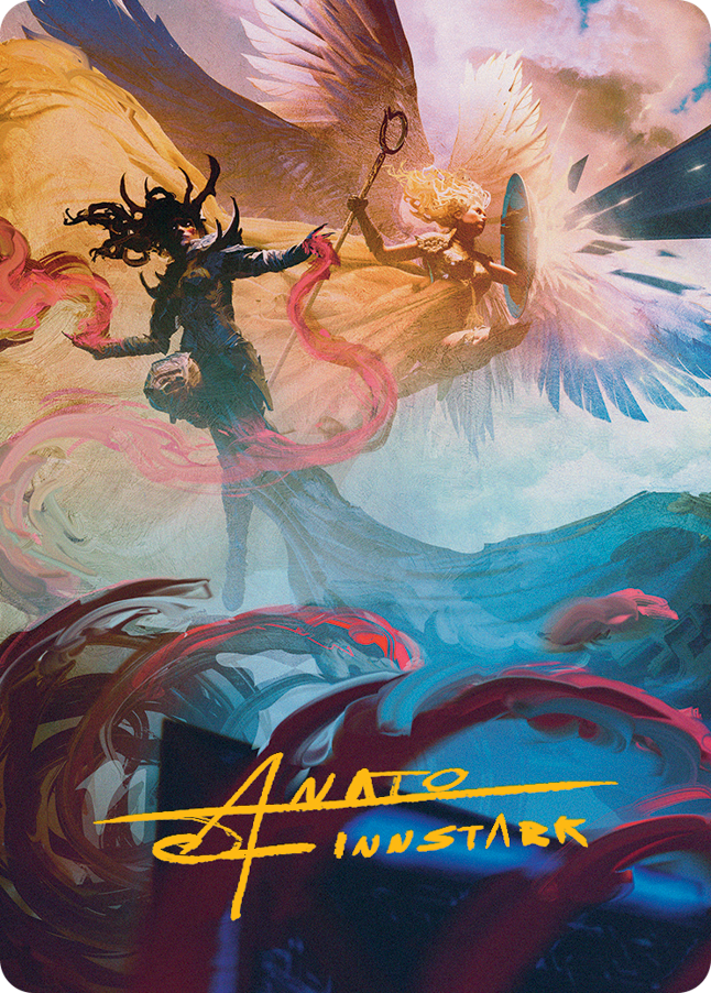 Drana and Linvala Art Card (Gold-Stamped Signature) [March of the Machine Art Series] | Play N Trade Winnipeg