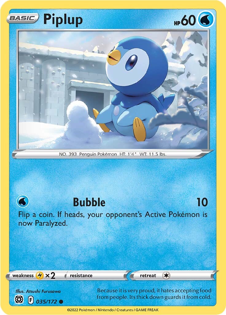 Piplup (035/172) [Sword & Shield: Brilliant Stars] | Play N Trade Winnipeg