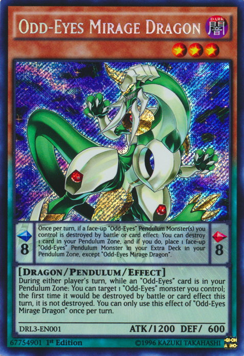 Odd-Eyes Mirage Dragon [DRL3-EN001] Secret Rare | Play N Trade Winnipeg