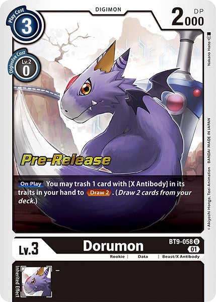 Dorumon [BT9-058] [X Record Pre-Release Promos] | Play N Trade Winnipeg