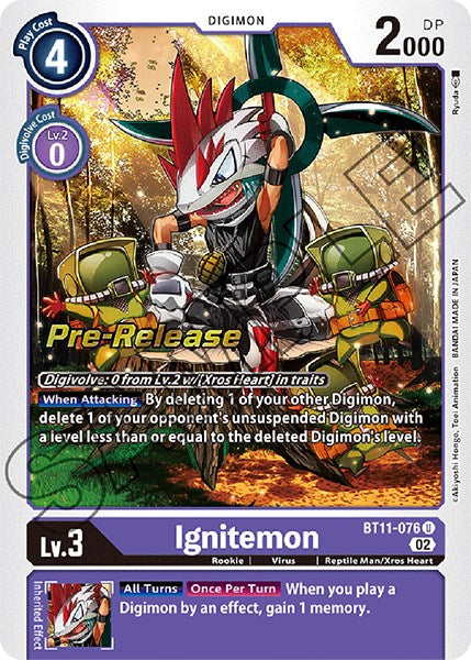 Ignitemon [BT11-076] [Dimensional Phase Pre-Release Promos] | Play N Trade Winnipeg