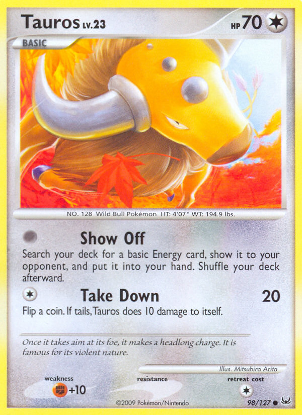 Tauros (98/127) [Platinum: Base Set] | Play N Trade Winnipeg