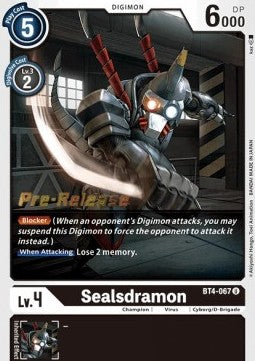 Sealsdramon [BT4-067] [Great Legend Pre-Release Promos] | Play N Trade Winnipeg