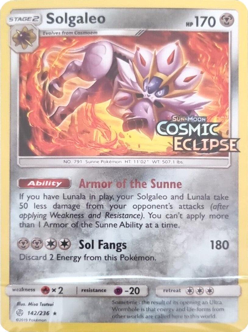 Solgaleo (142/236) (Cosmic Eclipse Stamped) [Sun & Moon: Cosmic Eclipse] | Play N Trade Winnipeg