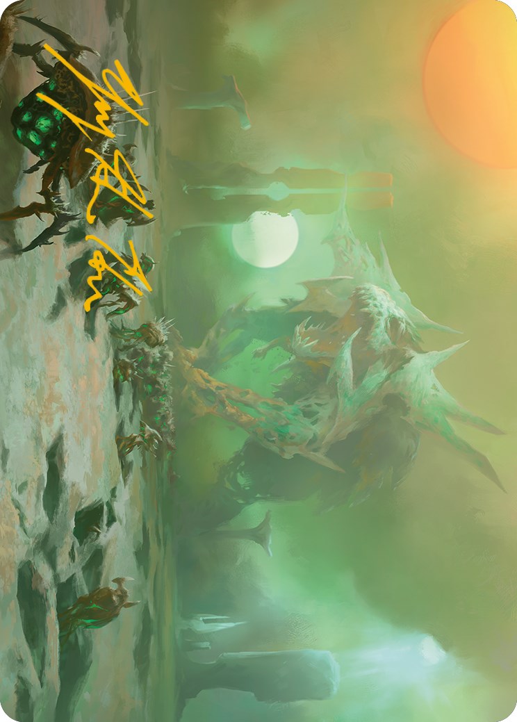 Green Sun's Twilight Art Card (Gold-Stamped Signature) [Phyrexia: All Will Be One Art Series] | Play N Trade Winnipeg
