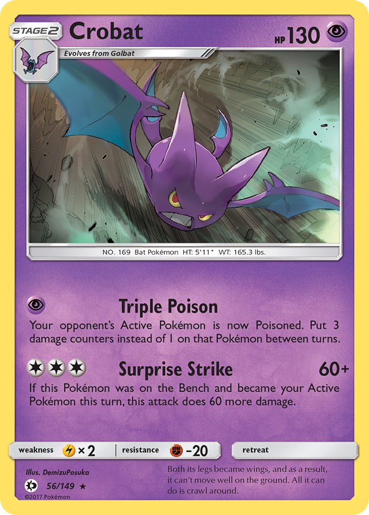 Crobat (56/149) (Prerelease Kit Exclusive) (Theme Deck Exclusive) [Sun & Moon: Base Set] | Play N Trade Winnipeg