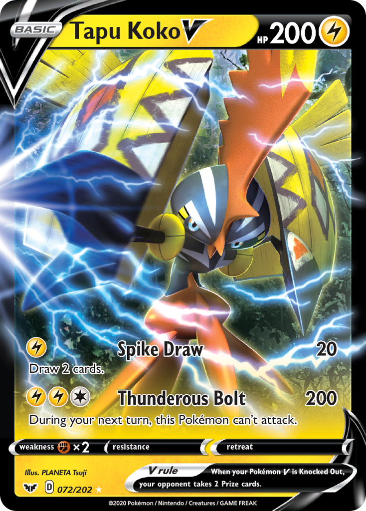 Tapu Koko V (072/202) [Sword & Shield: Base Set] | Play N Trade Winnipeg