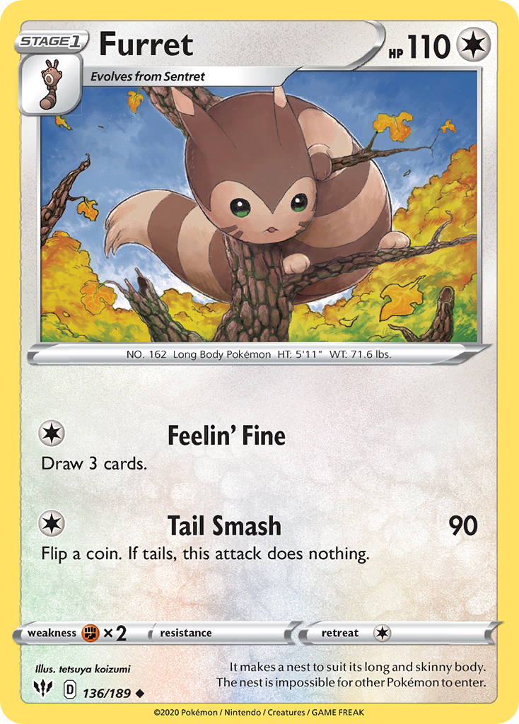 Furret (136/189) [Sword & Shield: Darkness Ablaze] | Play N Trade Winnipeg