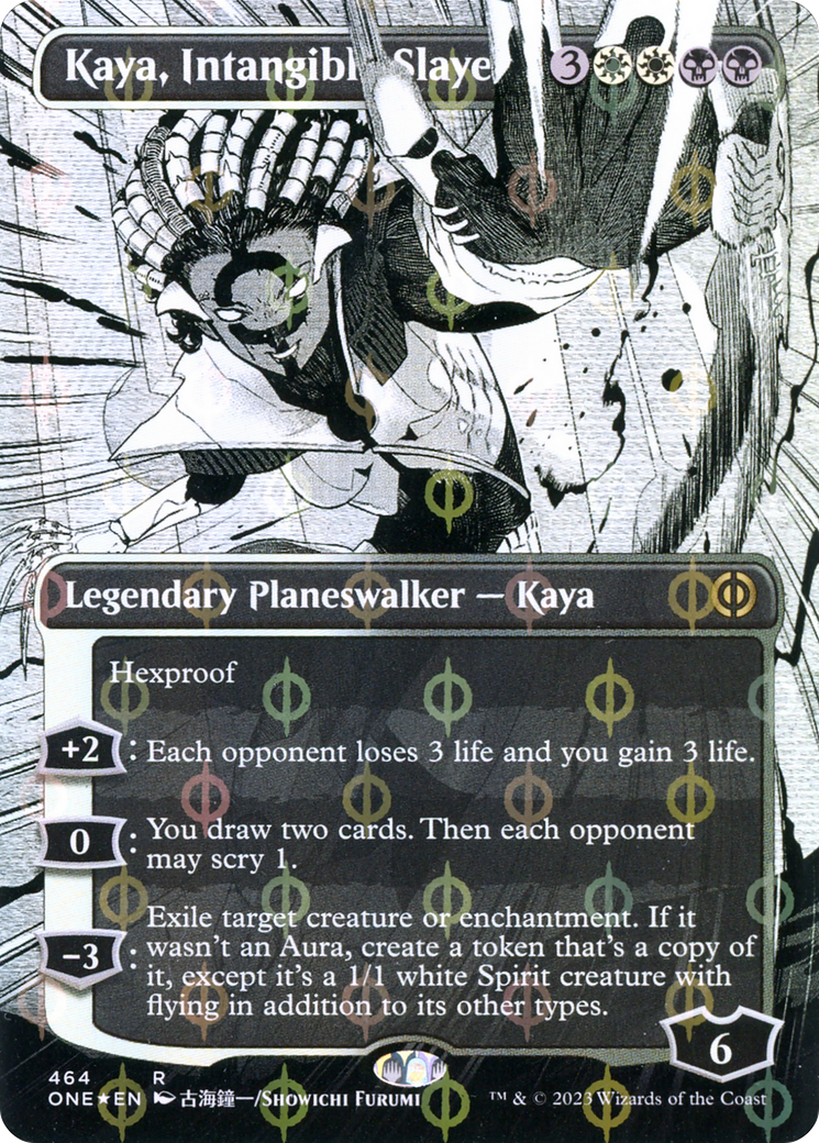 Kaya, Intangible Slayer (Borderless Manga Step-and-Compleat Foil) [Phyrexia: All Will Be One] | Play N Trade Winnipeg