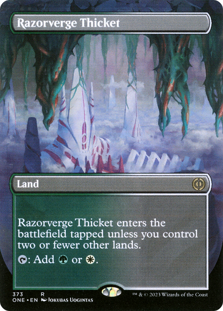 Razorverge Thicket (Borderless Alternate Art) [Phyrexia: All Will Be One] | Play N Trade Winnipeg