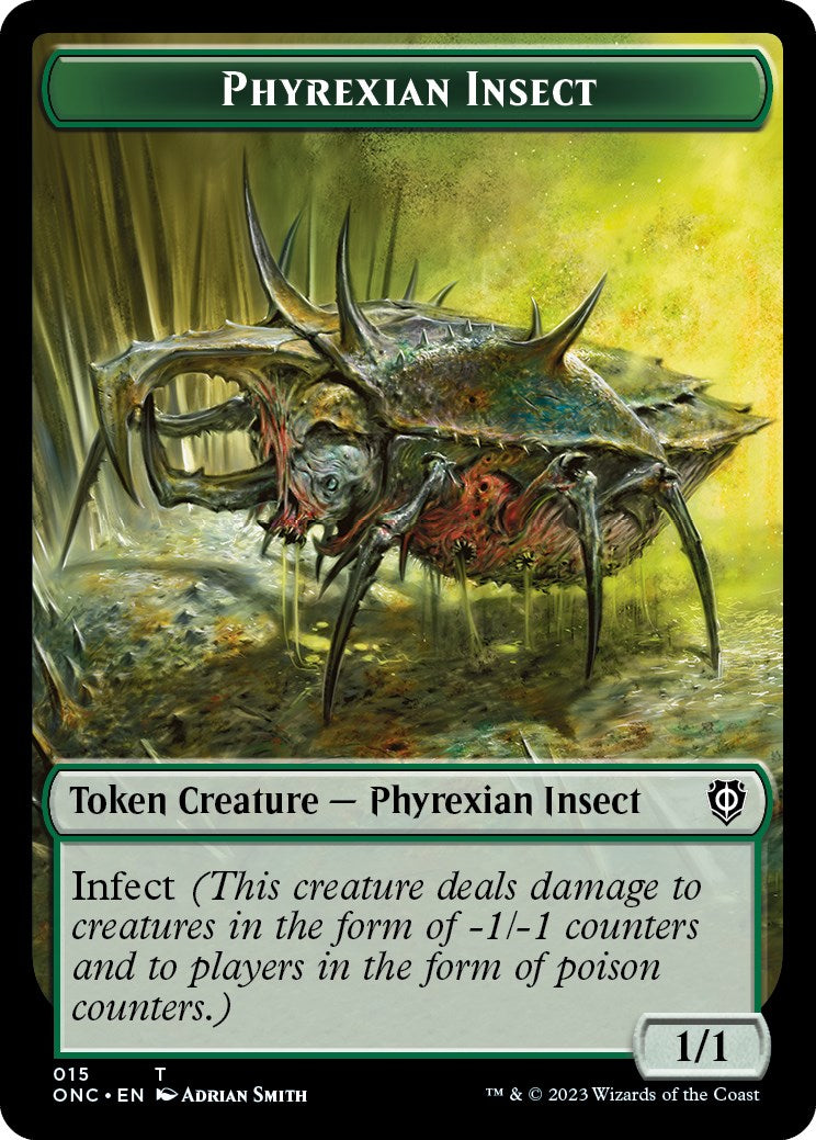 Phyrexian Mite // Phyrexian Insect Double-Sided Token [Phyrexia: All Will Be One Commander Tokens] | Play N Trade Winnipeg