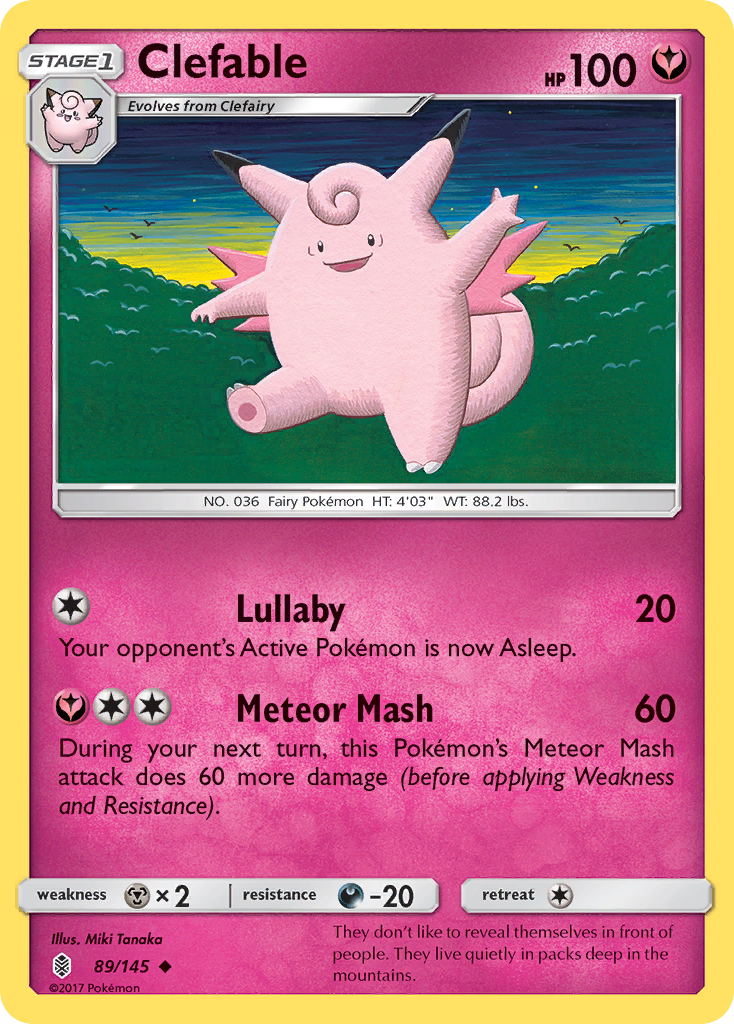 Clefable (89/145) [Sun & Moon: Guardians Rising] | Play N Trade Winnipeg