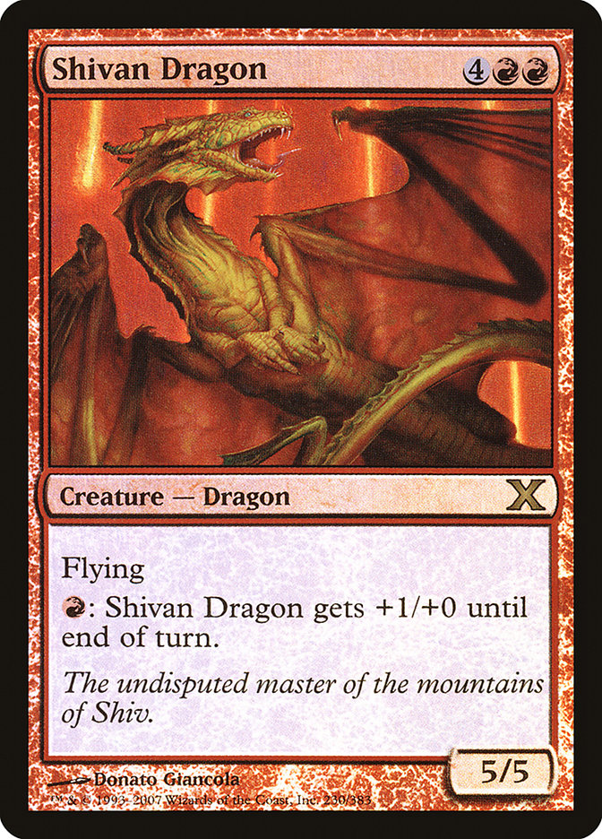 Shivan Dragon (Premium Foil) [Tenth Edition] | Play N Trade Winnipeg