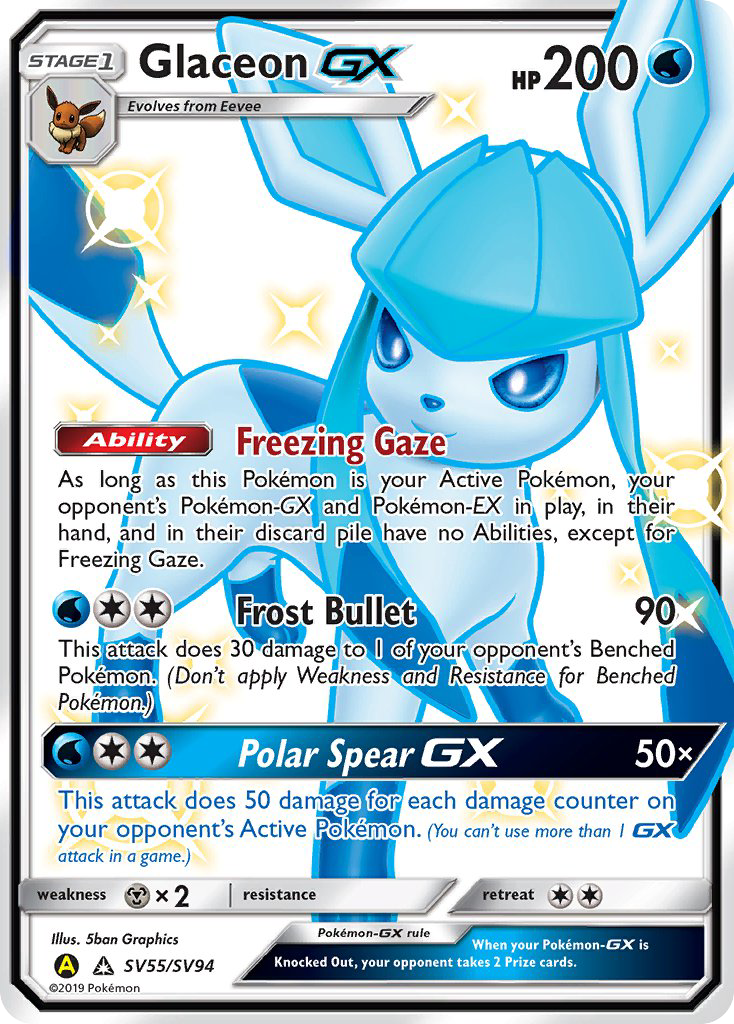 Glaceon GX (SV55/SV94) [Sun & Moon: Hidden Fates - Shiny Vault] | Play N Trade Winnipeg