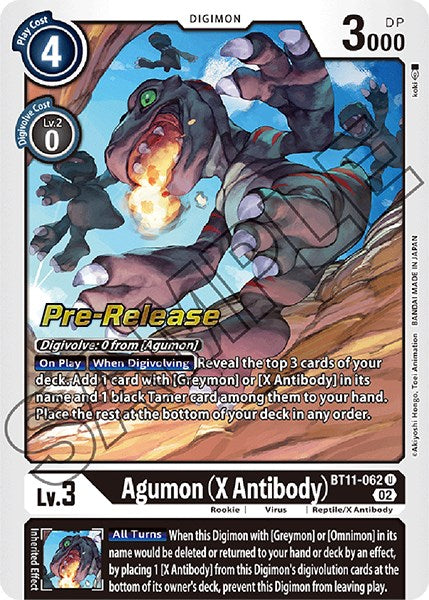 Agumon (X Antibody) [BT11-062] [Dimensional Phase Pre-Release Promos] | Play N Trade Winnipeg