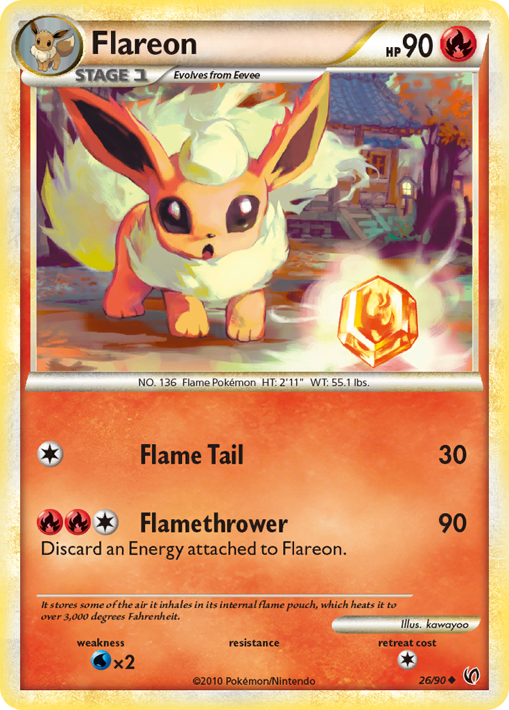 Flareon (26/90) [HeartGold & SoulSilver: Undaunted] | Play N Trade Winnipeg