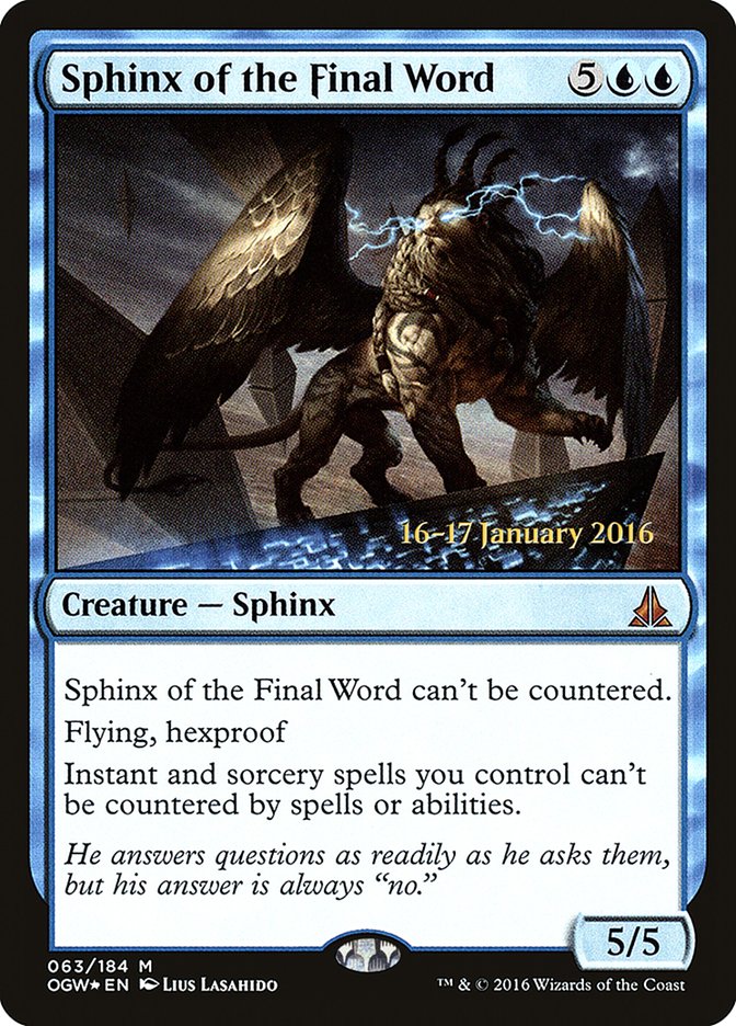 Sphinx of the Final Word [Oath of the Gatewatch Prerelease Promos] | Play N Trade Winnipeg