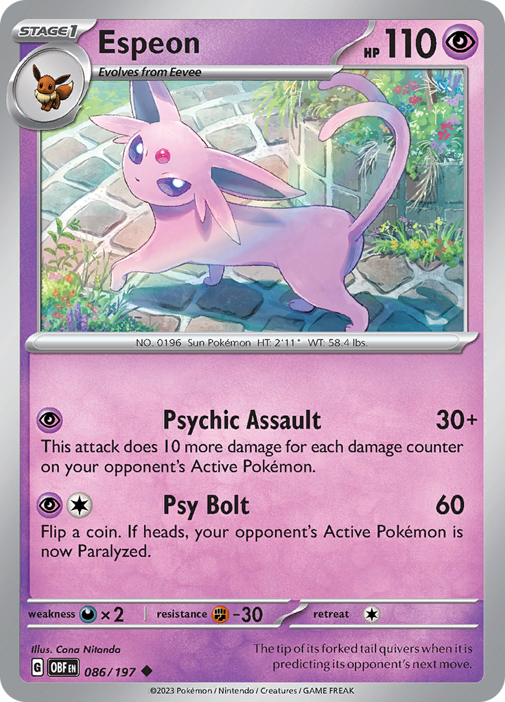 Espeon (086/197) [Scarlet & Violet: Obsidian Flames] | Play N Trade Winnipeg