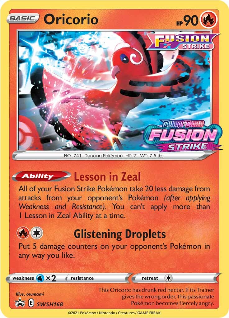 Oricorio (SWSH168) (Prerelease Promo) [Sword & Shield: Black Star Promos] | Play N Trade Winnipeg