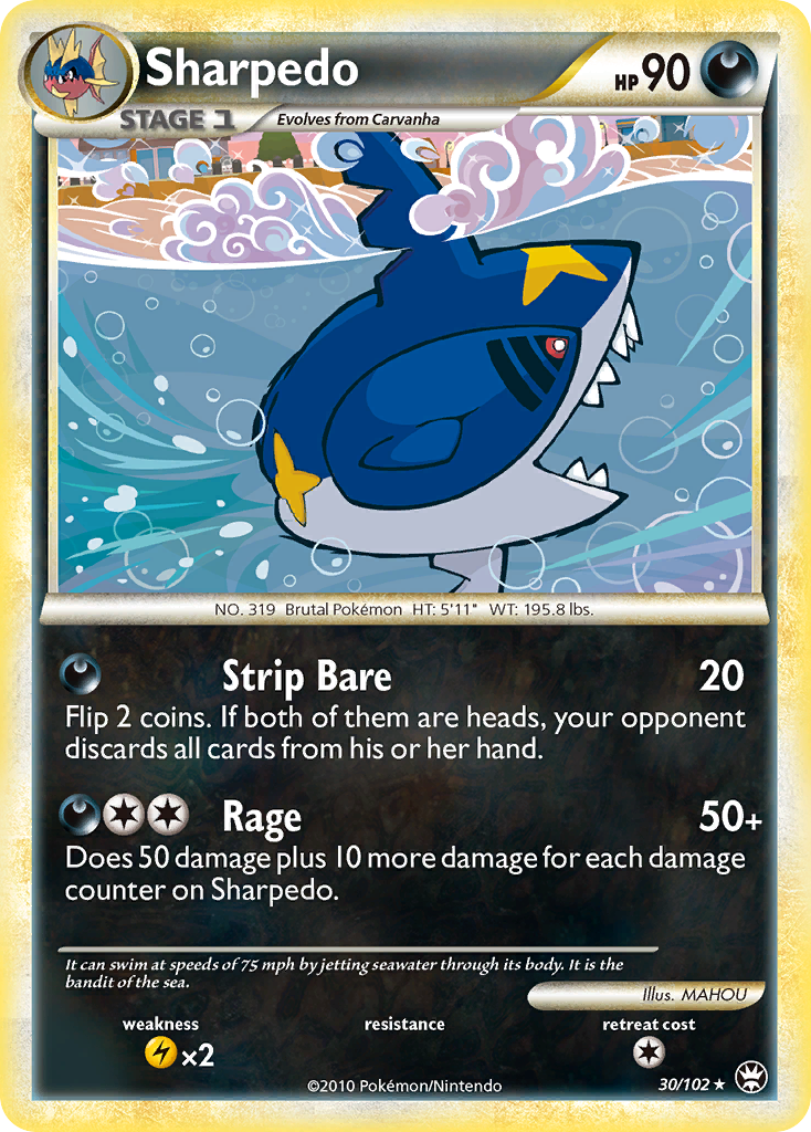 Sharpedo (30/102) [HeartGold & SoulSilver: Triumphant] | Play N Trade Winnipeg