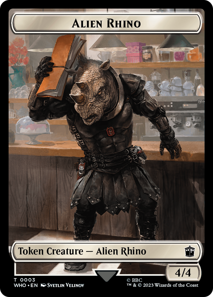 Alien Rhino // Mutant Double-Sided Token [Doctor Who Tokens] | Play N Trade Winnipeg