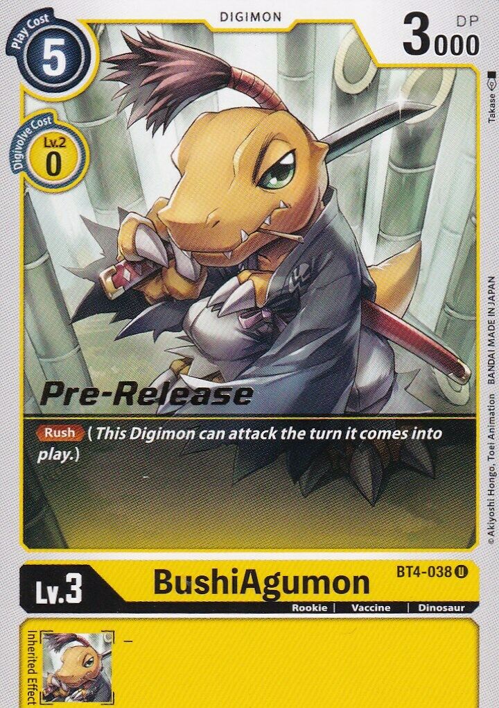 BushiAgumon [BT4-038] [Great Legend Pre-Release Promos] | Play N Trade Winnipeg