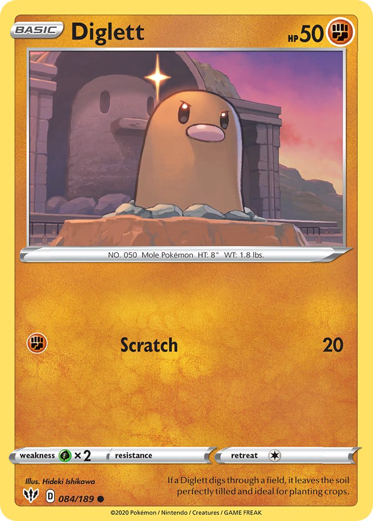 Diglett (084/189) [Sword & Shield: Darkness Ablaze] | Play N Trade Winnipeg