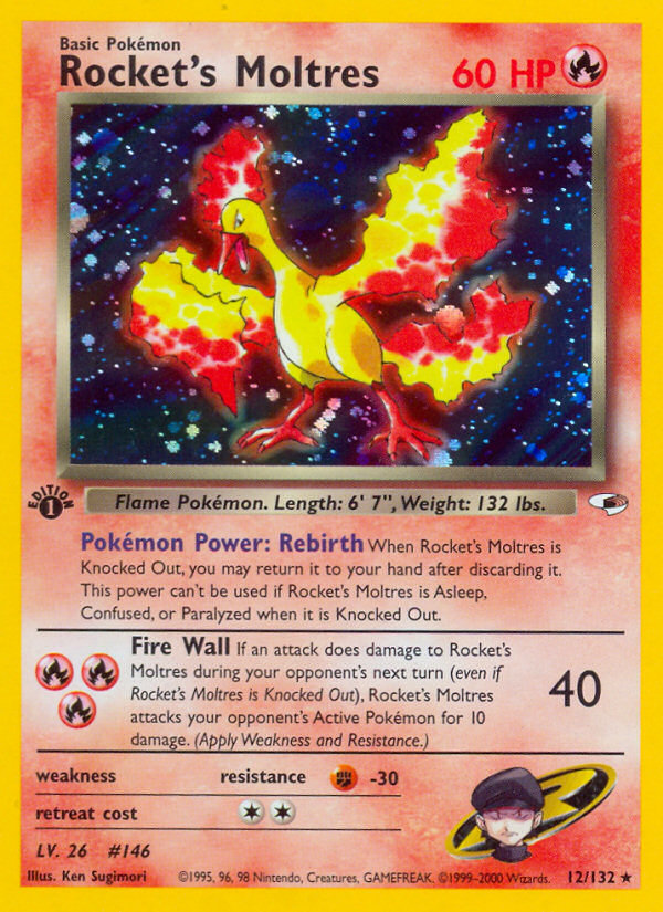 Rocket's Moltres (12/132) [Gym Heroes 1st Edition] | Play N Trade Winnipeg