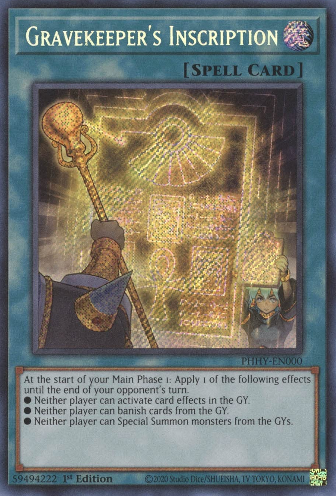 Gravekeeper's Inscription [PHHY-EN000] Secret Rare | Play N Trade Winnipeg