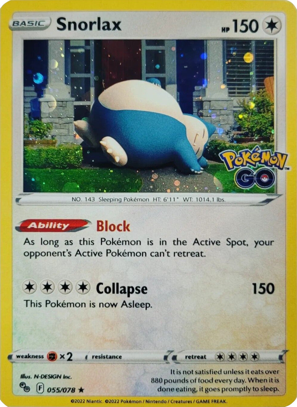 Snorlax (055/078) (Cosmos Holo) [Pokémon GO] | Play N Trade Winnipeg