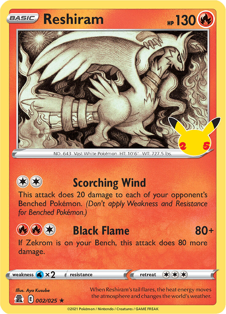 Reshiram (002/025) [Celebrations: 25th Anniversary] | Play N Trade Winnipeg