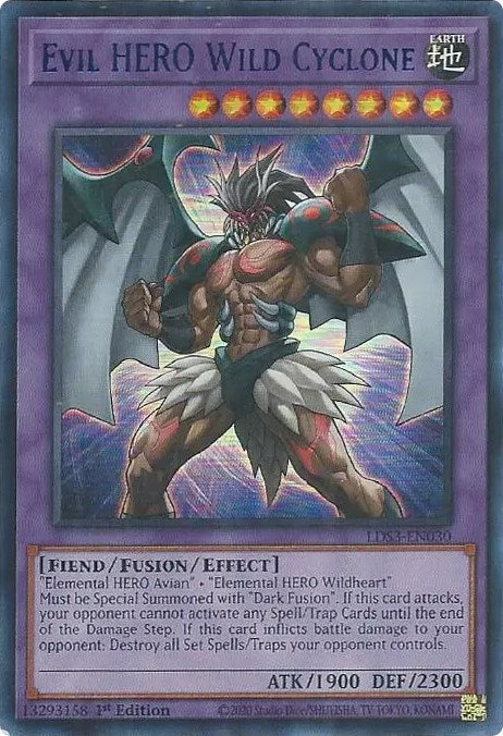 Evil HERO Wild Cyclone (Blue) [LDS3-EN030] Ultra Rare | Play N Trade Winnipeg