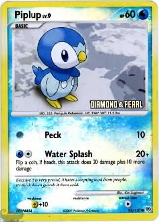 Piplup (93/130) [Burger King Promos: 2008 Collection] | Play N Trade Winnipeg