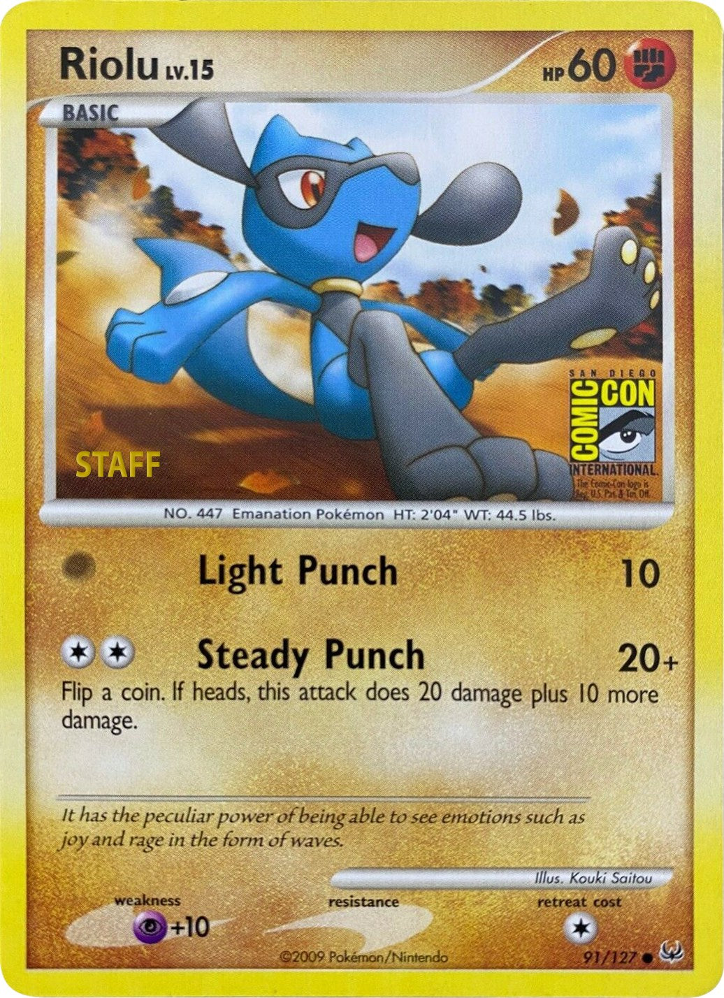 Riolu (91/127) (SDCC 2009) (Staff) [Platinum: Base Set] | Play N Trade Winnipeg