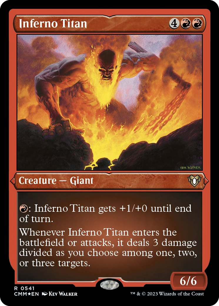 Inferno Titan (Foil Etched) [Commander Masters] | Play N Trade Winnipeg