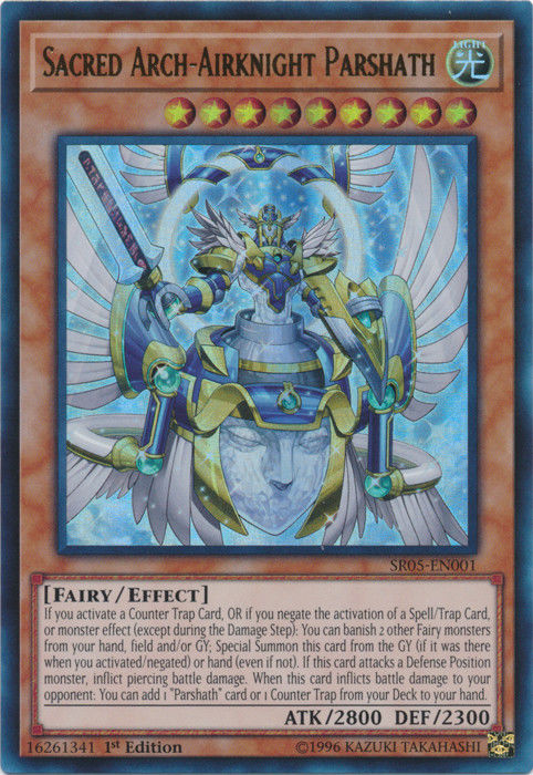 Sacred Arch-Airknight Parshath [SR05-EN001] Ultra Rare | Play N Trade Winnipeg