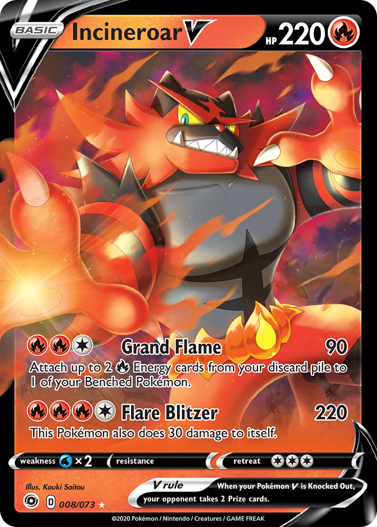 Incineroar V (008/073) [Sword & Shield: Champion's Path] | Play N Trade Winnipeg