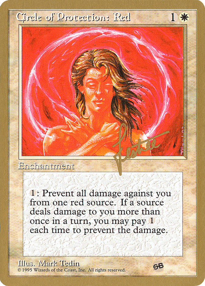 Circle of Protection: Red (Bertrand Lestree) (SB) (4ED) [Pro Tour Collector Set] | Play N Trade Winnipeg