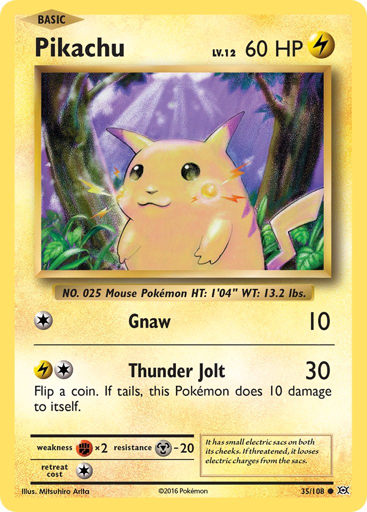 Pikachu (35/108) (Theme Deck Exclusive) (Cracked Ice Holo) [XY: Evolutions] | Play N Trade Winnipeg