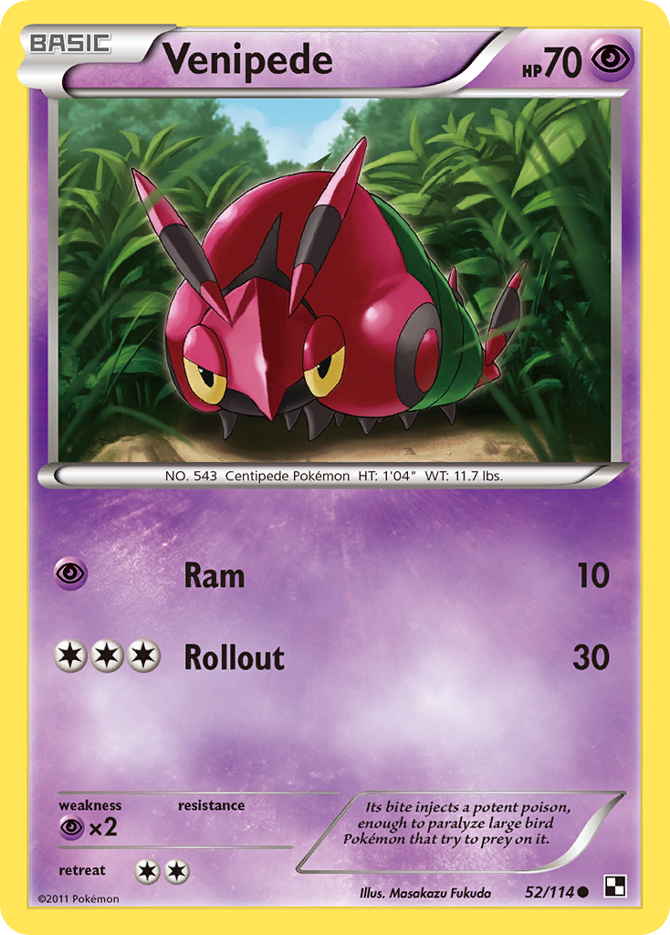 Venipede (52/114) [Black & White: Base Set] | Play N Trade Winnipeg