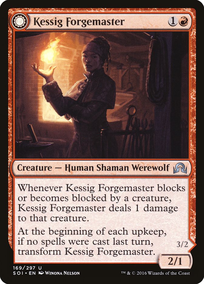 Kessig Forgemaster // Flameheart Werewolf [Shadows over Innistrad] | Play N Trade Winnipeg