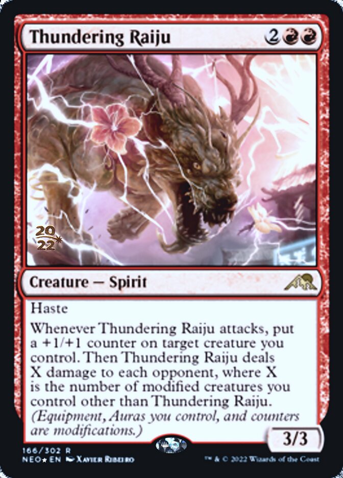 Thundering Raiju [Kamigawa: Neon Dynasty Prerelease Promos] | Play N Trade Winnipeg