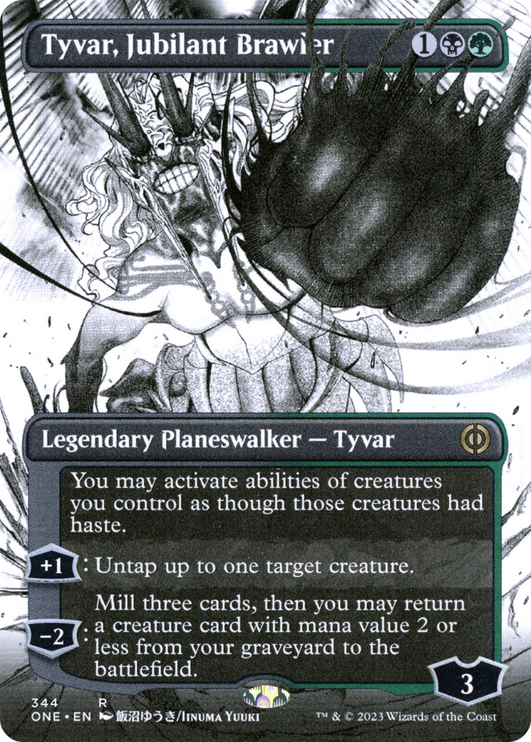 Tyvar, Jubilant Brawler (Borderless Manga) [Phyrexia: All Will Be One] | Play N Trade Winnipeg