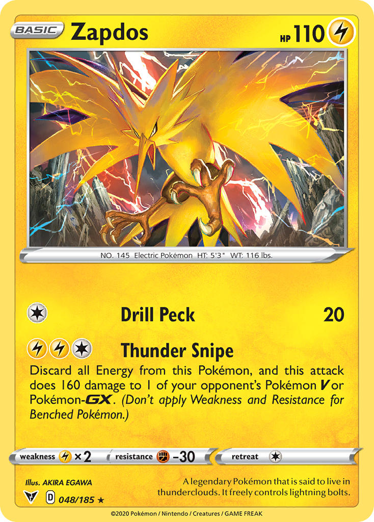 Zapdos (048/185) [Sword & Shield: Vivid Voltage] | Play N Trade Winnipeg