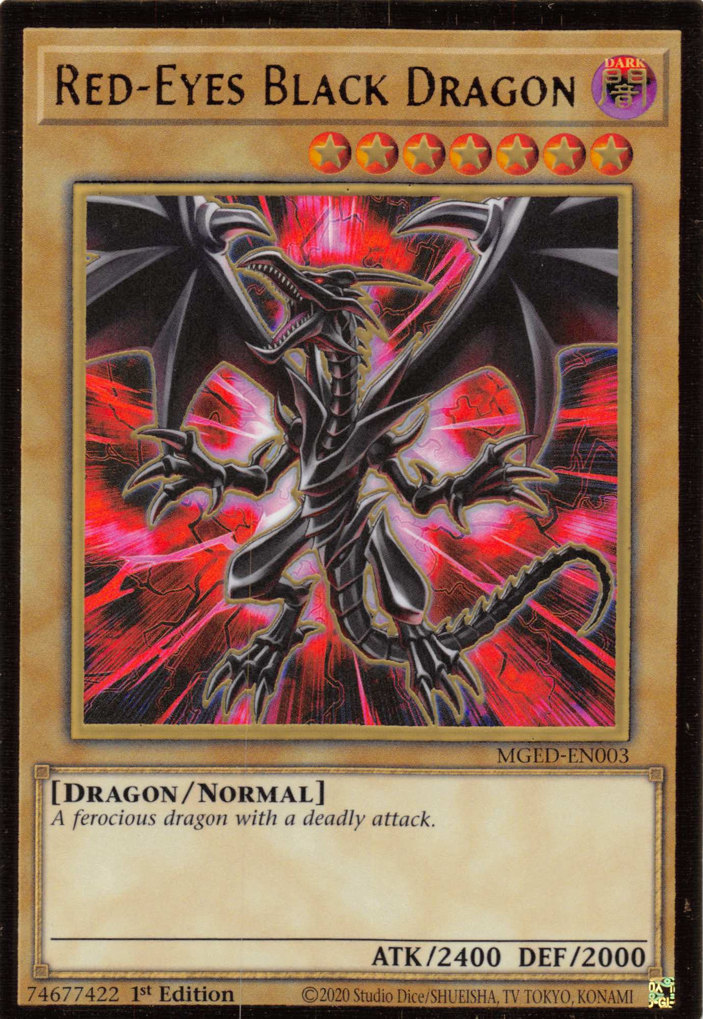 Red-Eyes Black Dragon (Alternate Art) [MGED-EN003] Gold Rare | Play N Trade Winnipeg