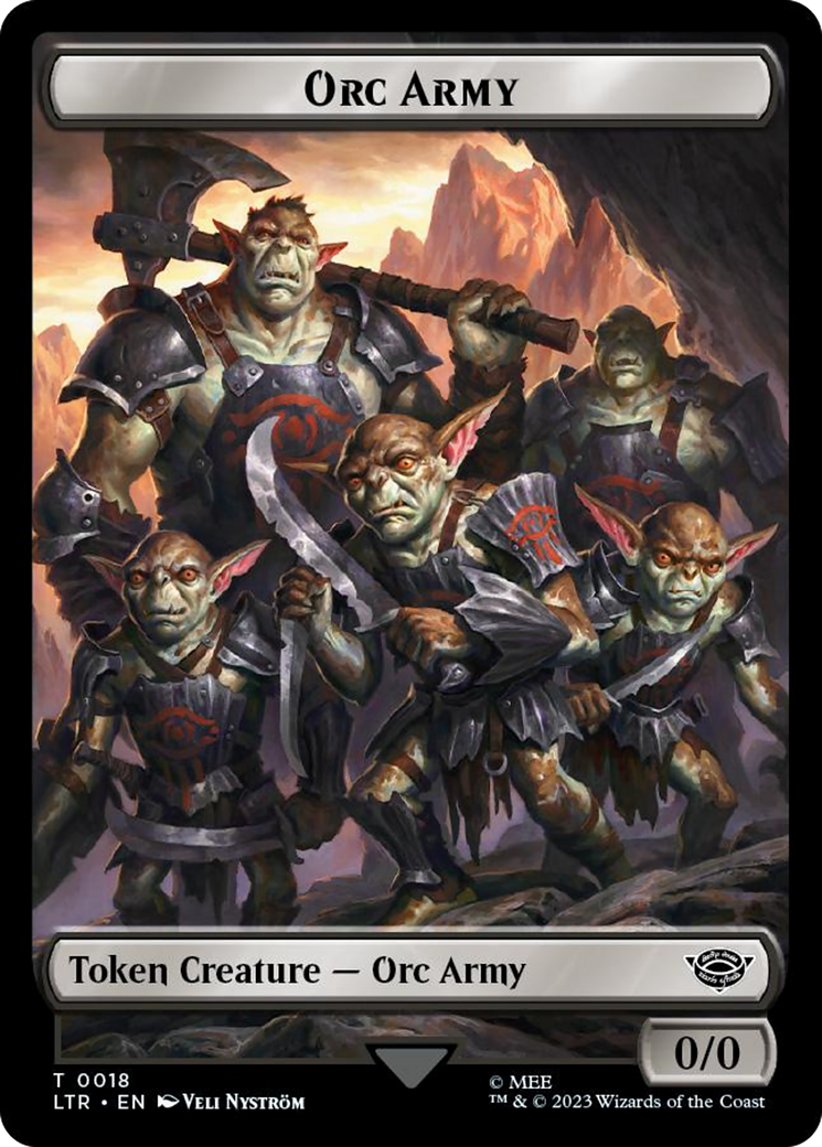 Orc Army (0018) // Food (0022) Double-Sided Token (Surge Foil) [The Lord of the Rings: Tales of Middle-Earth Tokens] | Play N Trade Winnipeg