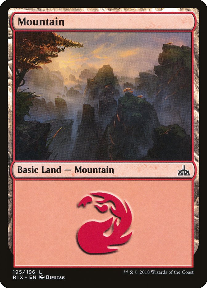 Mountain (195) [Rivals of Ixalan] | Play N Trade Winnipeg