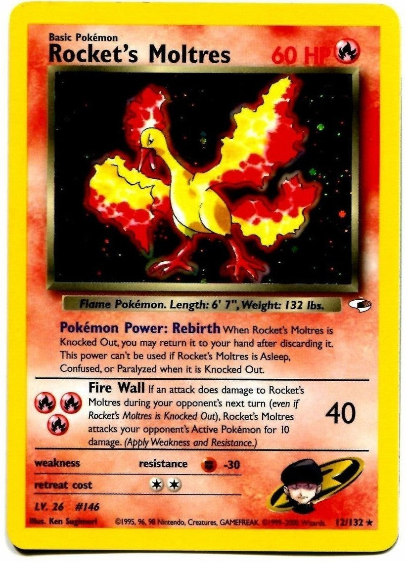 Rocket's Moltres (12/132) [Gym Heroes Unlimited] | Play N Trade Winnipeg