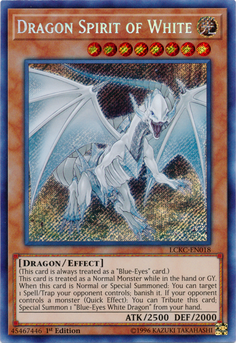 Dragon Spirit of White [LCKC-EN018] Secret Rare | Play N Trade Winnipeg